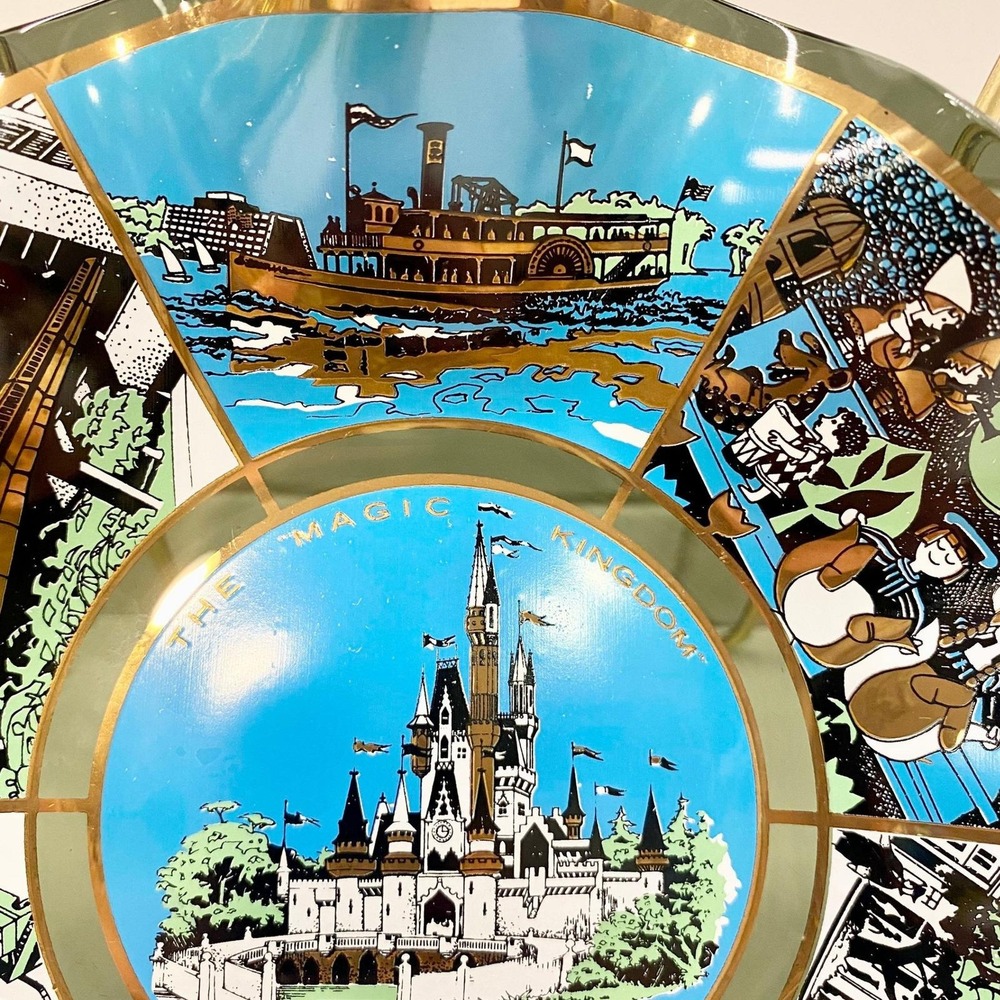 Vintage 1970s Walt Disney World Bowl, Houzz Glass Magic Kingdom Decor - Picture 6 of 10